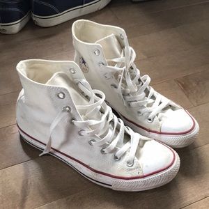 White hightop converse